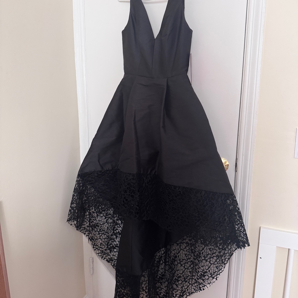 Monique Lhuillier Black High Low Dress - Picture 2 of 4